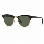 Ray-Ban Clubmaster Classic RB3016 W0365 en vista diagonal con varilla visible