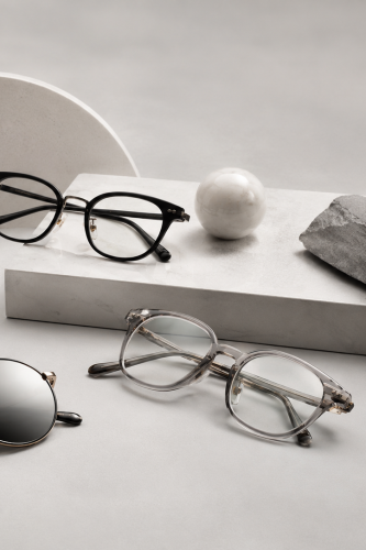 Lentes premium de marcas ópticas en composición moderna | Maaig